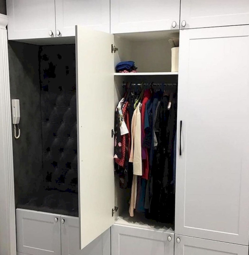 Встроенные шкафы-Встроенный шкаф белого цвета «Модель 30»-фото6